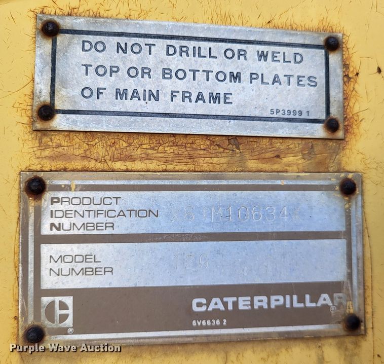 image for item DO3538 1985 Caterpillar 12G  motor grader