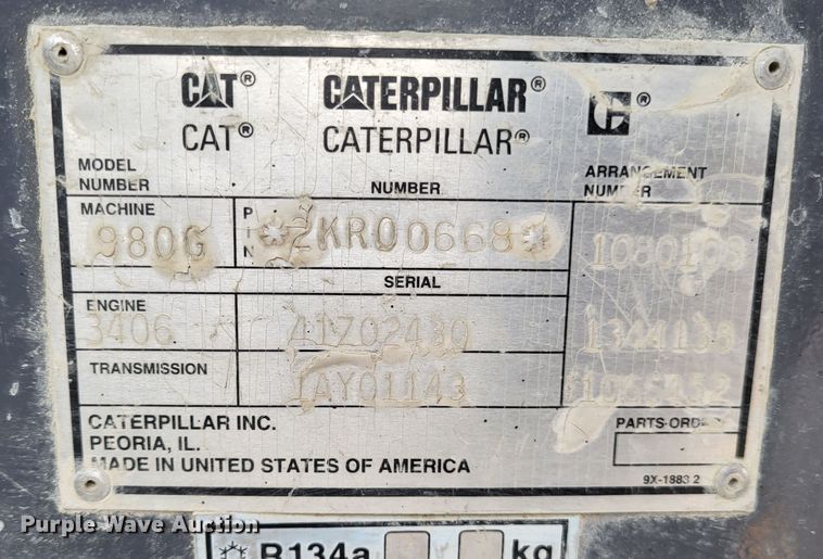 image for item DO3551 1996 Caterpillar 980G  wheel loader