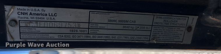 image for item DP0460 2007 Case 580 Super M II  backhoe