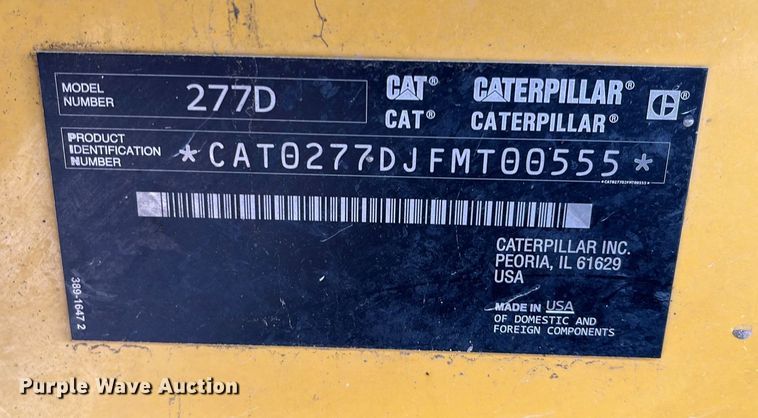 image for item DQ3985 2015 Caterpillar 277D  tracked skid steer loader