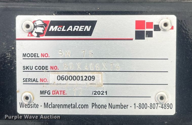 image for item DQ4050 Mclaren SW76  skid steer blade