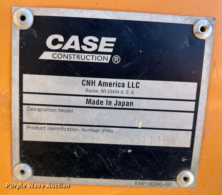 image for item DS2731 2012 Case CX210C  excavator