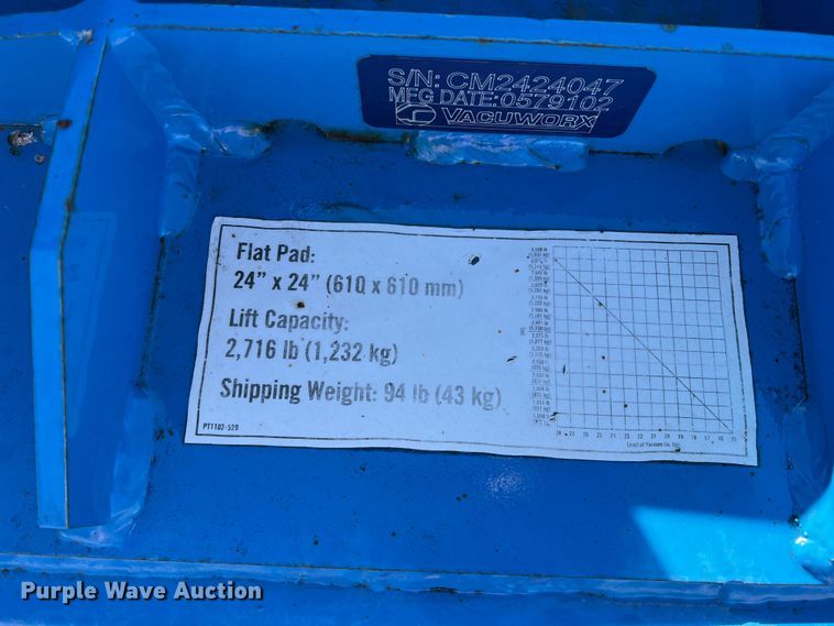 image for item DS2732 Vacuworx CM 3  slab vacuum