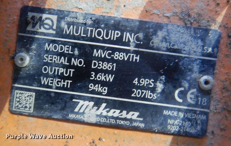 image for item HQ9580 Mikasa MVC88VTH  plate compactor