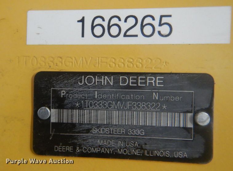 image for item HQ9587 John Deere 333G  tracked skid steer loader