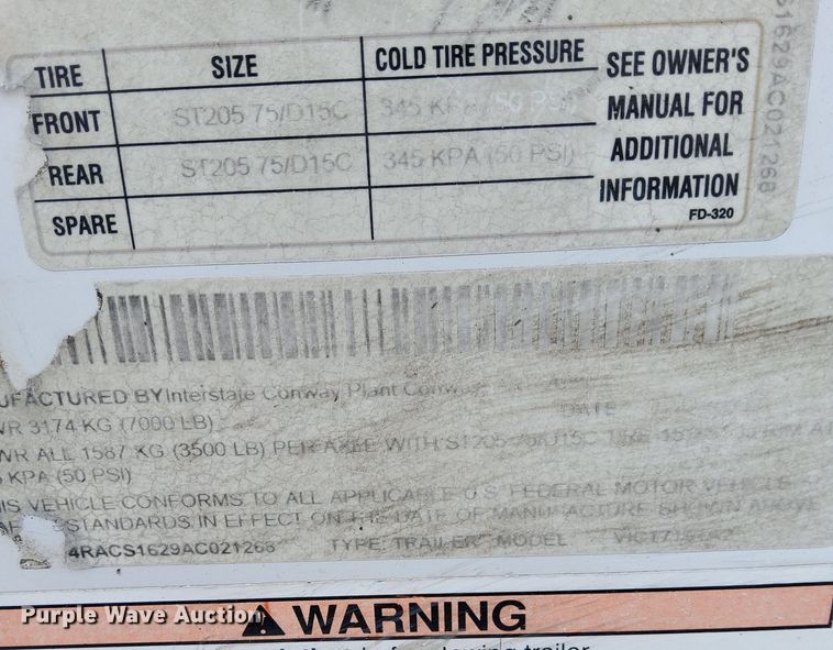 image for item HQ9589 2010 Interstate West  enclosed cargo trailer