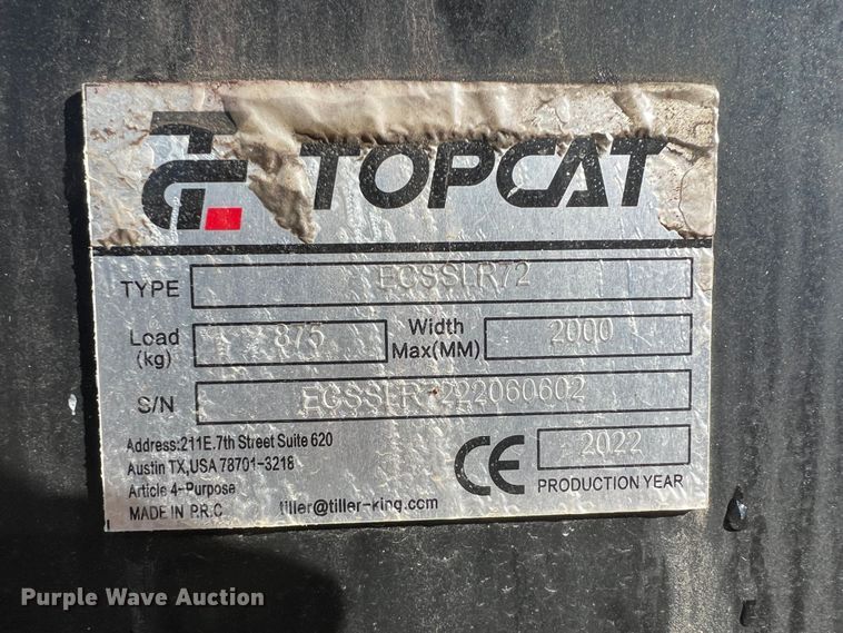 image for item ID9429 2022 TopCat ECSSLR72  skid steer landscape rake