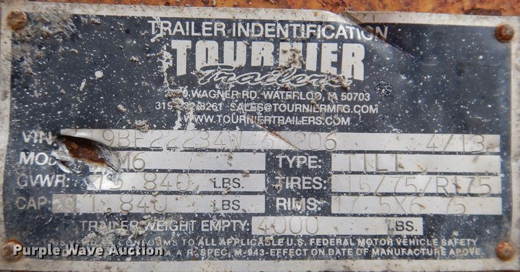 image for item IO9331 2013 Tournier TM6  tilt deck equipment trailer