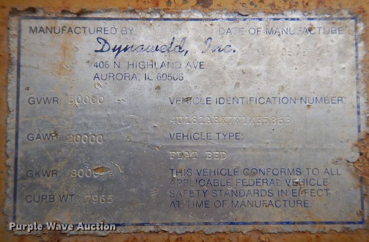 image for item IO9358 1998 Dynaweld  equipment trailer