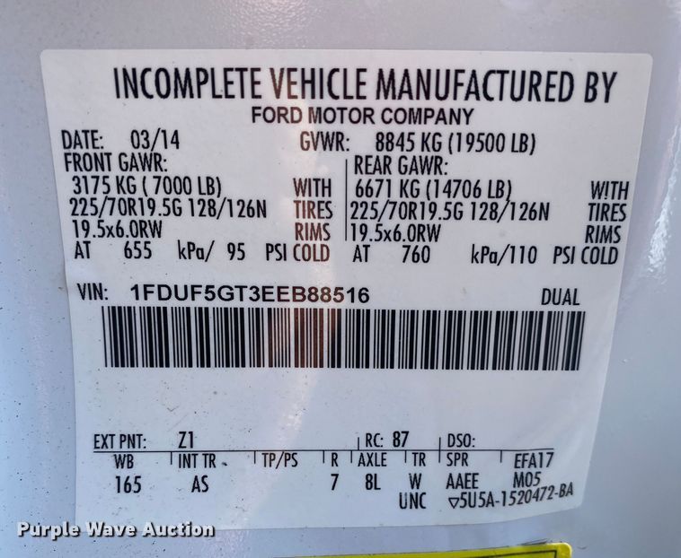 image for item JW9195 2014 Ford F550 Super Duty  bucket truck