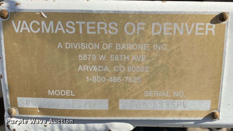 image for item JW9391 2000 Vacmasters SPV800GT3W  vacuum excavator