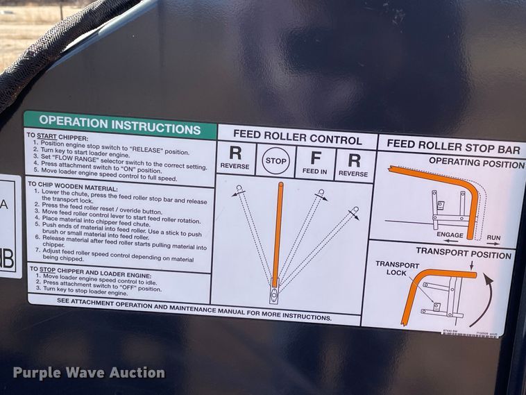 image for item KM9939 2017 Bobcat WC-8B  skid steer wood chipper