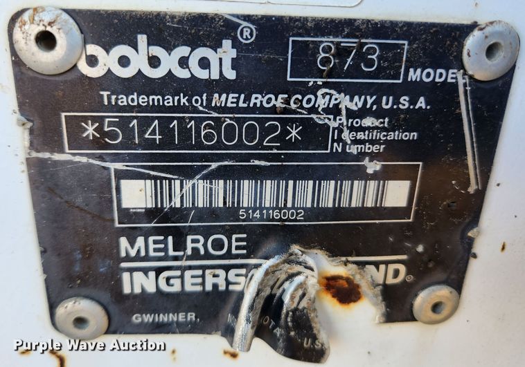 image for item KT9390 1997 Bobcat 873  skid steer loader
