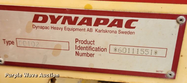 image for item KT9413 1996 Dynapac CC102  double drum vibratory roller