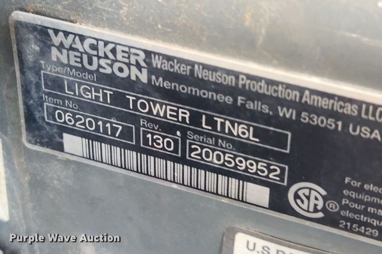 image for item KT9431 2011 Wacker Neuson LTN6L  light plant