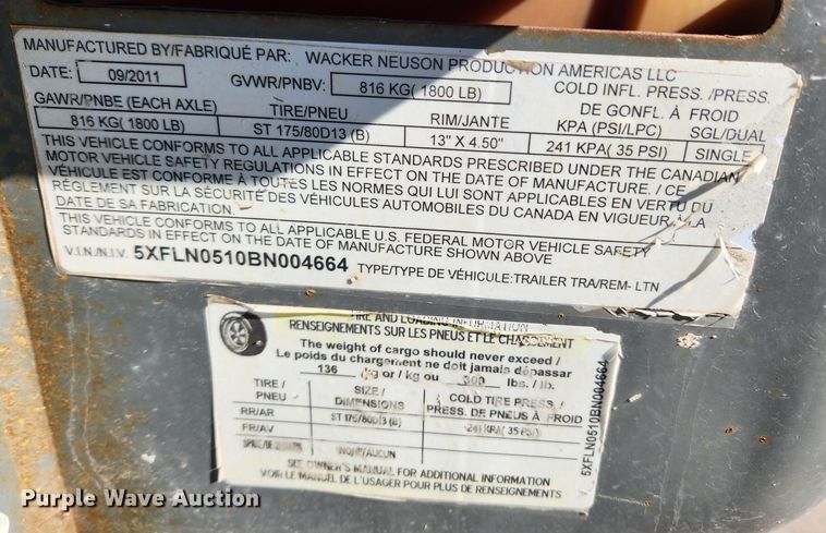 image for item KT9431 2011 Wacker Neuson LTN6L  light plant