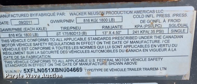 image for item KT9432 2011 Wacker Neuson LTN6L  light plant