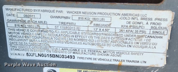 image for item KT9433 2011 Wacker Neuson LTN6L  light plant