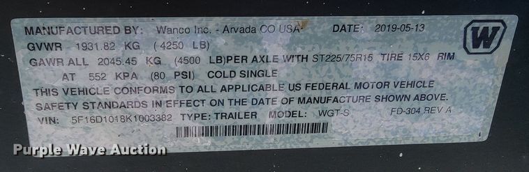 image for item ME9680 2019 Wanco WSP25  generator