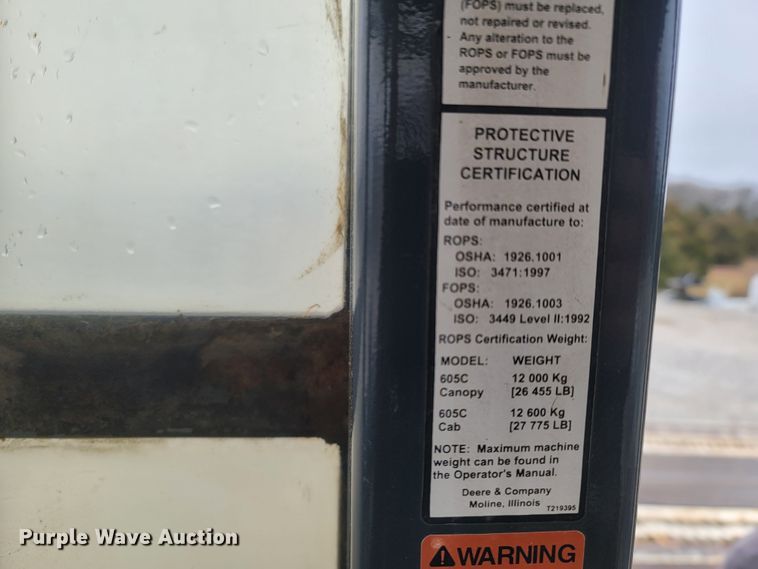 image for item MH9748 John Deere 605C  track loader