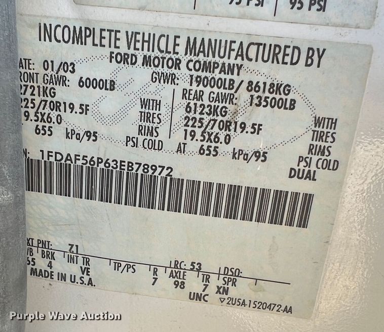 image for item MM9045 2003 Ford F550 Super Duty XL  utility / service truck