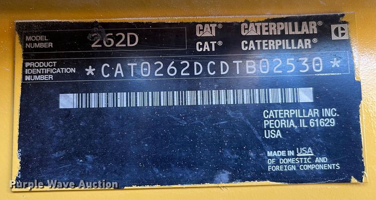 image for item MW9462 2015 Caterpillar 262D  skid steer loader