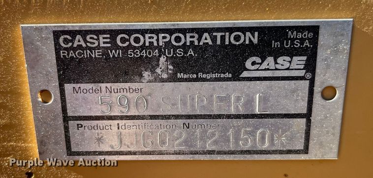 image for item MW9470 1999 Case 590 Super L Series 2  backhoe