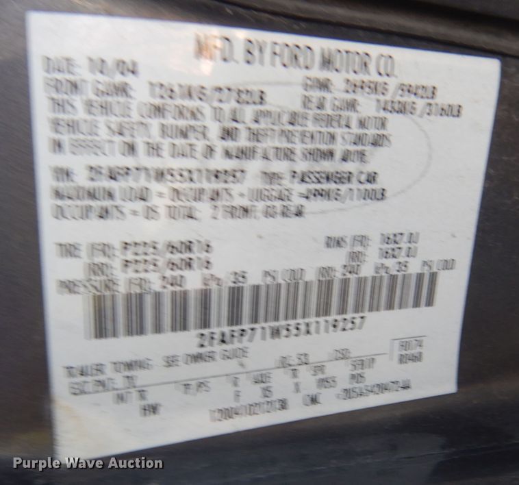 image for item DK7612 2005 Ford Crown Victoria Police Interceptor