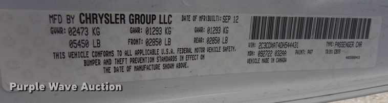 image for item DK7613 2013 Dodge Charger Police