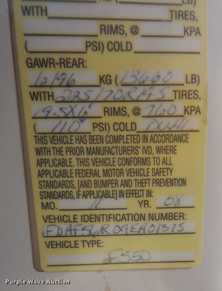 image for item DK7614 2009 Ford F550 Super Duty XL  bucket truck