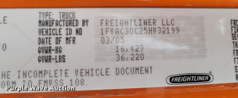 image for item DM8199 2005 Freightliner Business Class M2  dump truck