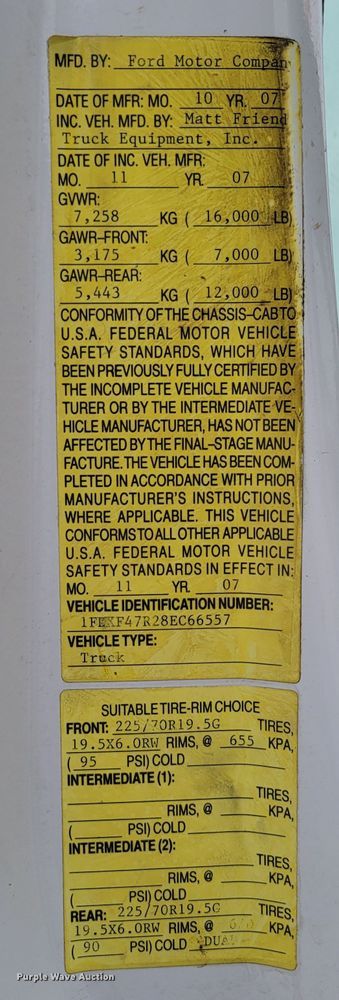 image for item DM8201 2008 Ford F450 Super Duty XL  dump truck