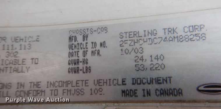 image for item DM8204 2004 Sterling Acterra  ready mix truck