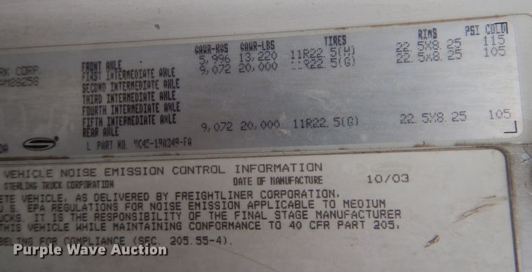 image for item DM8204 2004 Sterling Acterra  ready mix truck