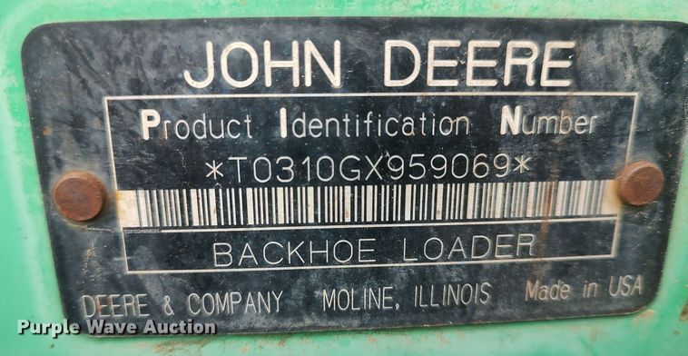 image for item DO3736 2006 John Deere 310G  backhoe