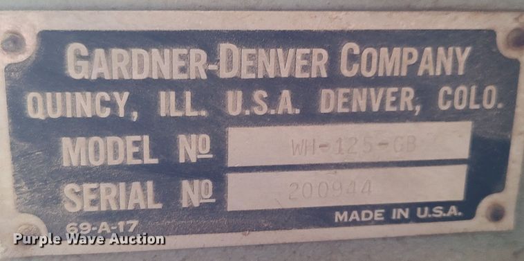 image for item DO3782 Gardner Denver WH-125-GB  air compressor