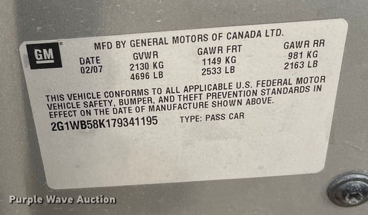 image for item DQ3950 2007 Chevrolet Impala