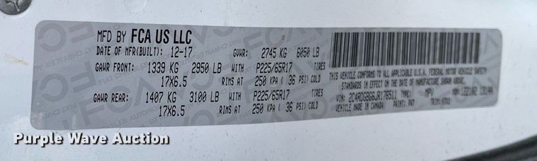 image for item DQ4052 2018 Dodge Grand Caravan  van