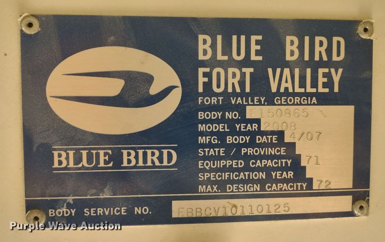 image for item DR8170 2008 Blue Bird Vision  school bus