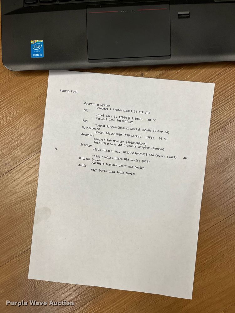 image for item HP9400 (5) Lenovo laptops