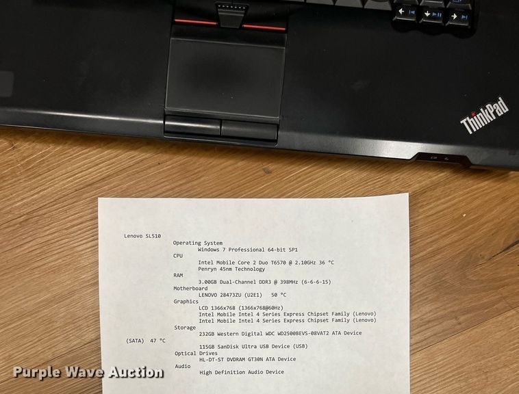 image for item HP9400 (5) Lenovo laptops