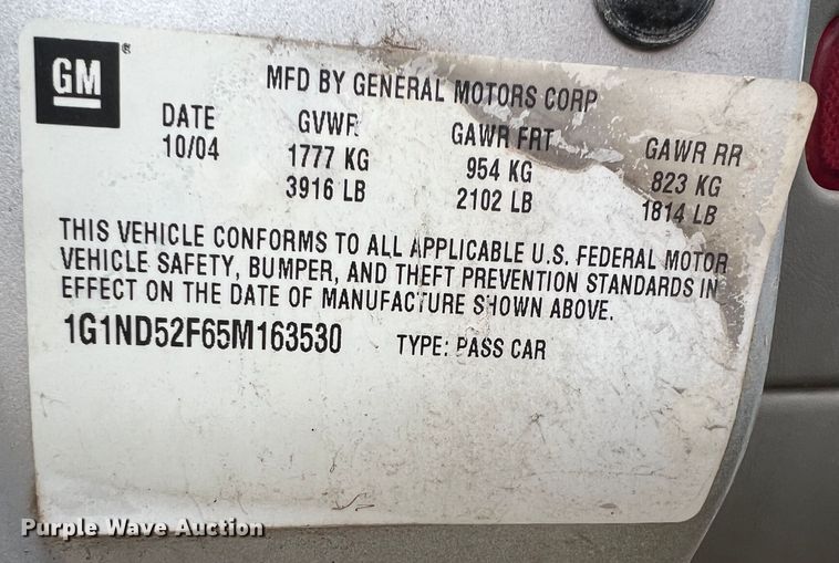 image for item ID9487 2005 Chevrolet Classic