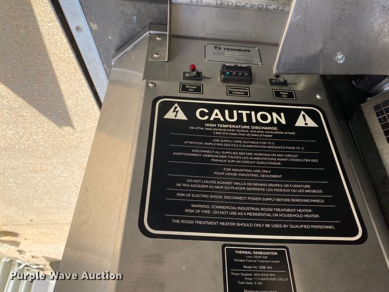 image for item IG9912 2010 Temp Air Inc. EBB-40  thermal remediation trailer