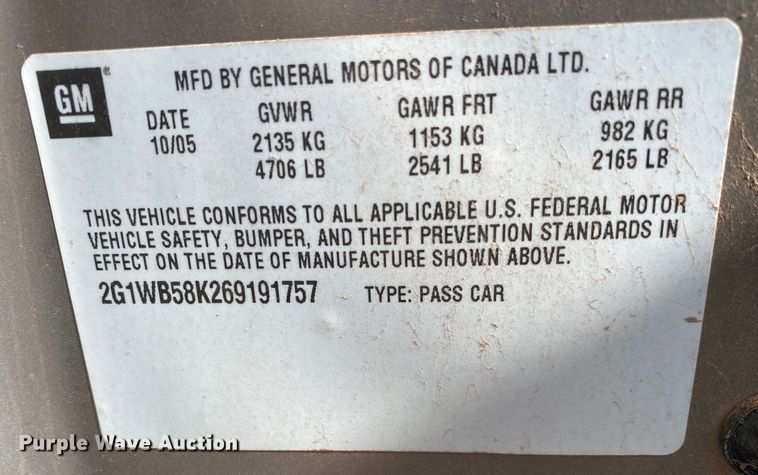 image for item IG9916 2006 Chevrolet Impala