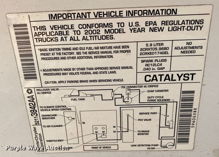 image for item IG9920 2002 Dodge Ram 2500  van