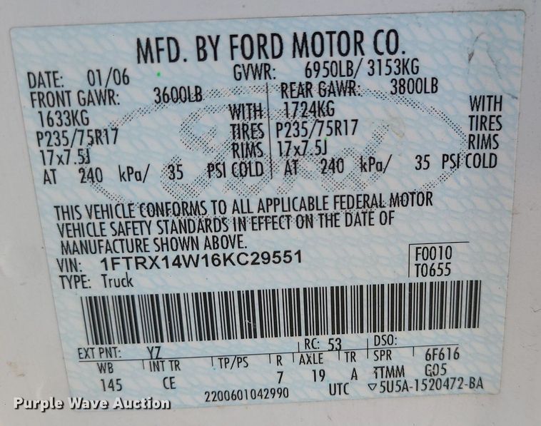 image for item JG9446 2006 Ford F150  SuperCab pickup truck