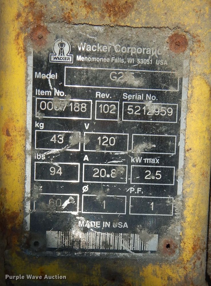 image for item JQ9776 (4) Wacker G2.5 generators