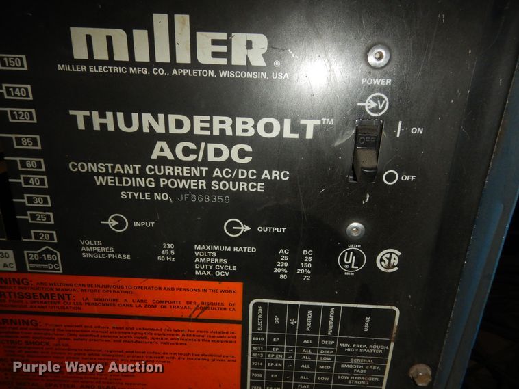 image for item KS9578 (3) Miller Thunderbolt welders