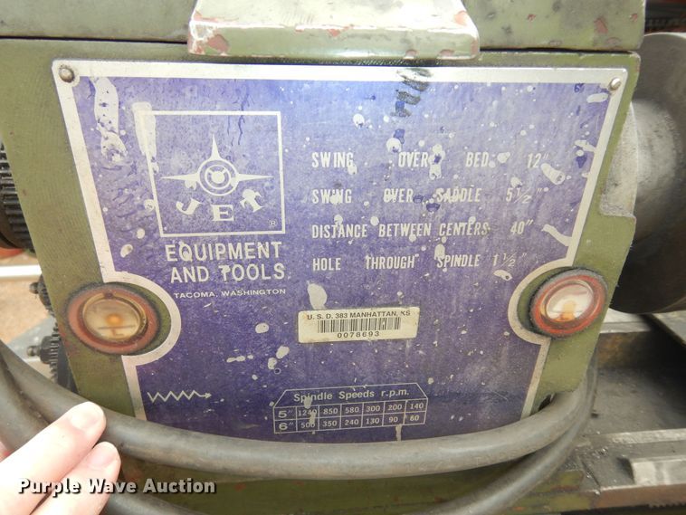 image for item KS9582 Jet 124OPY  metal lathe