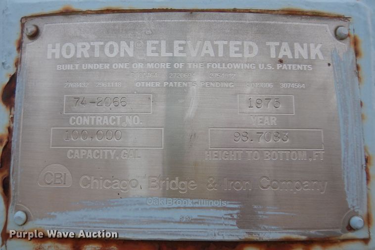 image for item KS9589 1975 Horton Elevated Tank  water tower